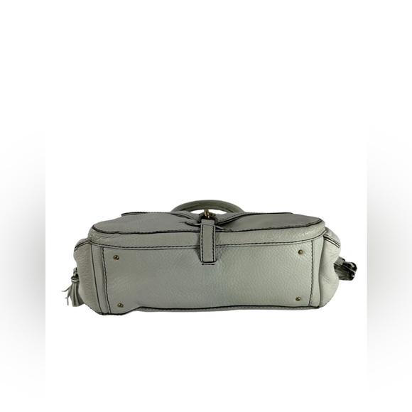 Vintage COLE HAAN white pebbled leather shoulder bag purse multi pockets - Picture 6 of 14